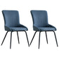 Contemporary Style Metal Dining Chair Dining Arm Side Chair for Kitchen Blue 2 Piece Set Clearhalo ' kitchen&dining_furn' 'Dining Chairs' 'Dining Tables & Seating' 'dining_chair' 'furn' 'furn_dining_chair' 'Furniture' 'furniture_dining_chair' 'Kitchen & Dining Furniture' 'kitchen' 3910671
