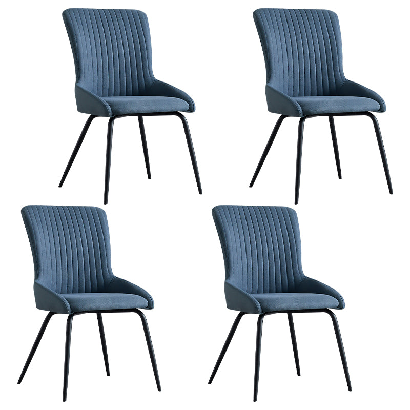 Contemporary Style Metal Dining Chair Dining Arm Side Chair for Kitchen Blue 4 Piece Set Clearhalo ' kitchen&dining_furn' 'Dining Chairs' 'Dining Tables & Seating' 'dining_chair' 'furn' 'furn_dining_chair' 'Furniture' 'furniture_dining_chair' 'Kitchen & Dining Furniture' 'kitchen' 3910673