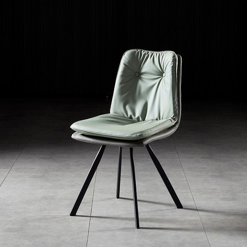 Contemporary Style Metal Dining Chair Dining Armless Side Chair for Kitchen Light Green 1 Piece Clearhalo ' kitchen&dining_furn' 'Dining Chairs' 'Dining Tables & Seating' 'dining_chair' 'furn' 'furn_dining_chair' 'Furniture' 'furniture_dining_chair' 'Kitchen & Dining Furniture' 'kitchen' 3910684