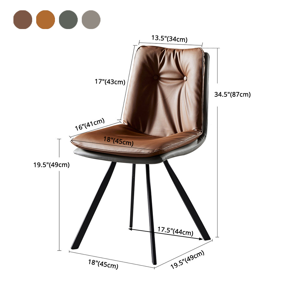 Contemporary Style Metal Dining Chair Dining Armless Side Chair for Kitchen Clearhalo ' kitchen&dining_furn' 'Dining Chairs' 'Dining Tables & Seating' 'dining_chair' 'furn' 'furn_dining_chair' 'Furniture' 'furniture_dining_chair' 'Kitchen & Dining Furniture' 'kitchen' 3910699