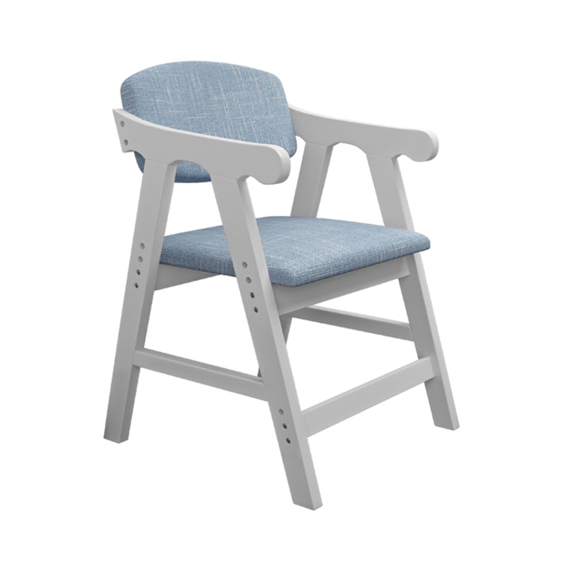 Open Back Dining Chair Upholstered Arm Single Dining Chair with Wood Legs Light Blue Clearhalo ' kitchen&dining_furn' 'Dining Chairs' 'Dining Tables & Seating' 'dining_chair' 'furn' 'furn_dining_chair' 'Furniture' 'furniture_dining_chair' 'Kitchen & Dining Furniture' 'kitchen' 3910703