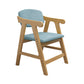 Open Back Dining Chair Upholstered Arm Single Dining Chair with Wood Legs Sky Blue Clearhalo ' kitchen&dining_furn' 'Dining Chairs' 'Dining Tables & Seating' 'dining_chair' 'furn' 'furn_dining_chair' 'Furniture' 'furniture_dining_chair' 'Kitchen & Dining Furniture' 'kitchen' 3910704