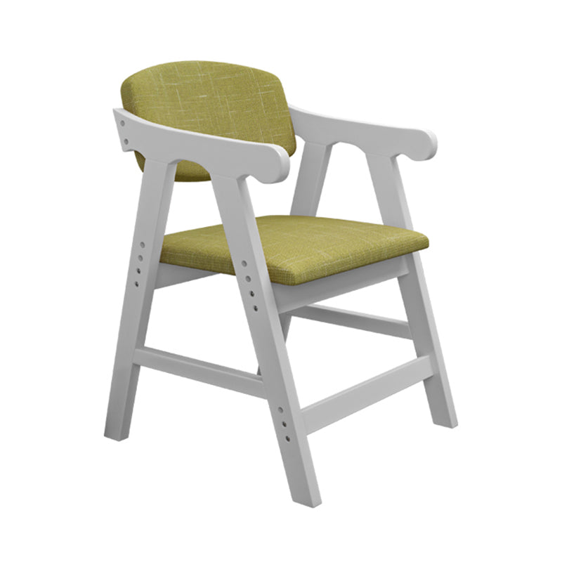 Open Back Dining Chair Upholstered Arm Single Dining Chair with Wood Legs Light Green Clearhalo ' kitchen&dining_furn' 'Dining Chairs' 'Dining Tables & Seating' 'dining_chair' 'furn' 'furn_dining_chair' 'Furniture' 'furniture_dining_chair' 'Kitchen & Dining Furniture' 'kitchen' 3910706