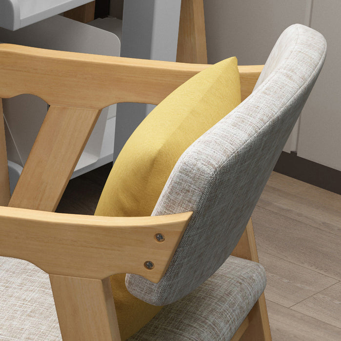 Open Back Dining Chair Upholstered Arm Single Dining Chair with Wood Legs Clearhalo ' kitchen&dining_furn' 'Dining Chairs' 'Dining Tables & Seating' 'dining_chair' 'furn' 'furn_dining_chair' 'Furniture' 'furniture_dining_chair' 'Kitchen & Dining Furniture' 'kitchen' 3910707