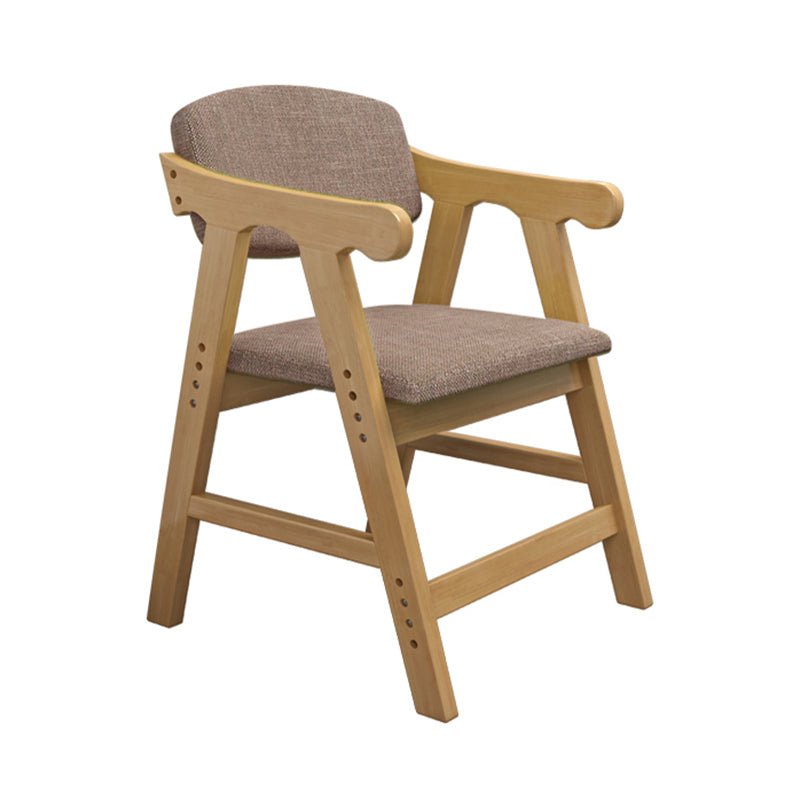 Open Back Dining Chair Upholstered Arm Single Dining Chair with Wood Legs Light Coffee Clearhalo ' kitchen&dining_furn' 'Dining Chairs' 'Dining Tables & Seating' 'dining_chair' 'furn' 'furn_dining_chair' 'Furniture' 'furniture_dining_chair' 'Kitchen & Dining Furniture' 'kitchen' 3910710