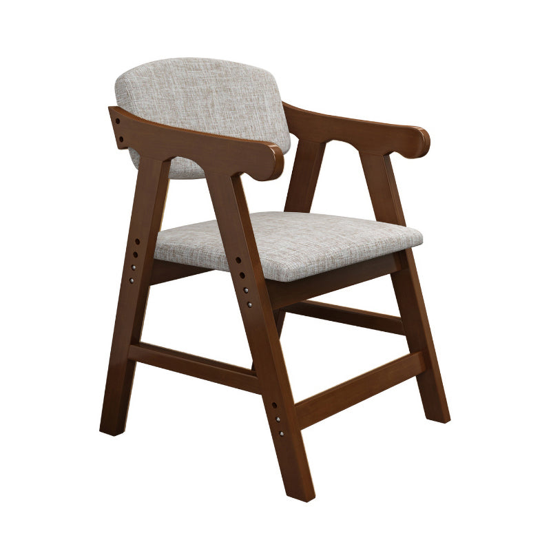 Open Back Dining Chair Upholstered Arm Single Dining Chair with Wood Legs Cream Gray Clearhalo ' kitchen&dining_furn' 'Dining Chairs' 'Dining Tables & Seating' 'dining_chair' 'furn' 'furn_dining_chair' 'Furniture' 'furniture_dining_chair' 'Kitchen & Dining Furniture' 'kitchen' 3910712