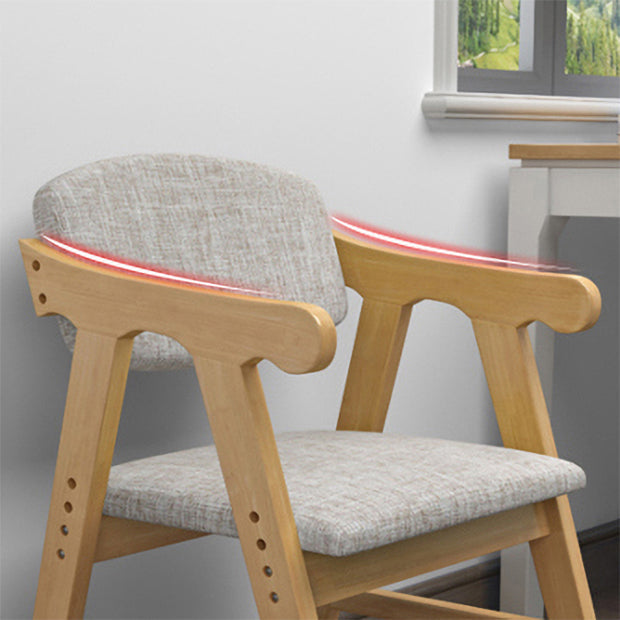 Open Back Dining Chair Upholstered Arm Single Dining Chair with Wood Legs Clearhalo ' kitchen&dining_furn' 'Dining Chairs' 'Dining Tables & Seating' 'dining_chair' 'furn' 'furn_dining_chair' 'Furniture' 'furniture_dining_chair' 'Kitchen & Dining Furniture' 'kitchen' 3910714