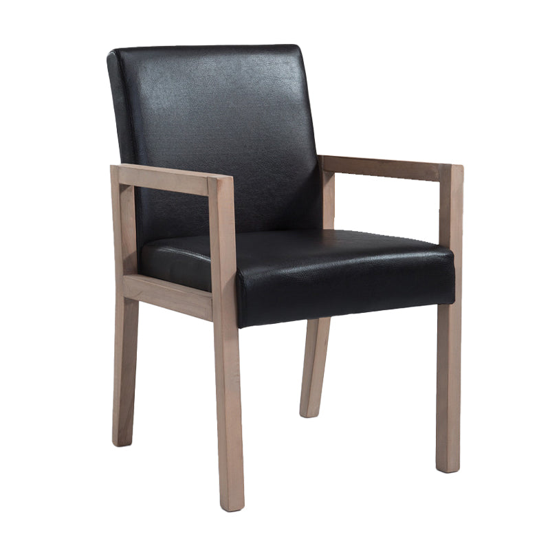 Country Style Arm Chair Solid Back Upholstered Dining Single Armchair Black Clearhalo ' kitchen&dining_furn' 'Dining Chairs' 'Dining Tables & Seating' 'dining_chair' 'furn' 'furn_dining_chair' 'Furniture' 'furniture_dining_chair' 'Kitchen & Dining Furniture' 'kitchen' 3910722
