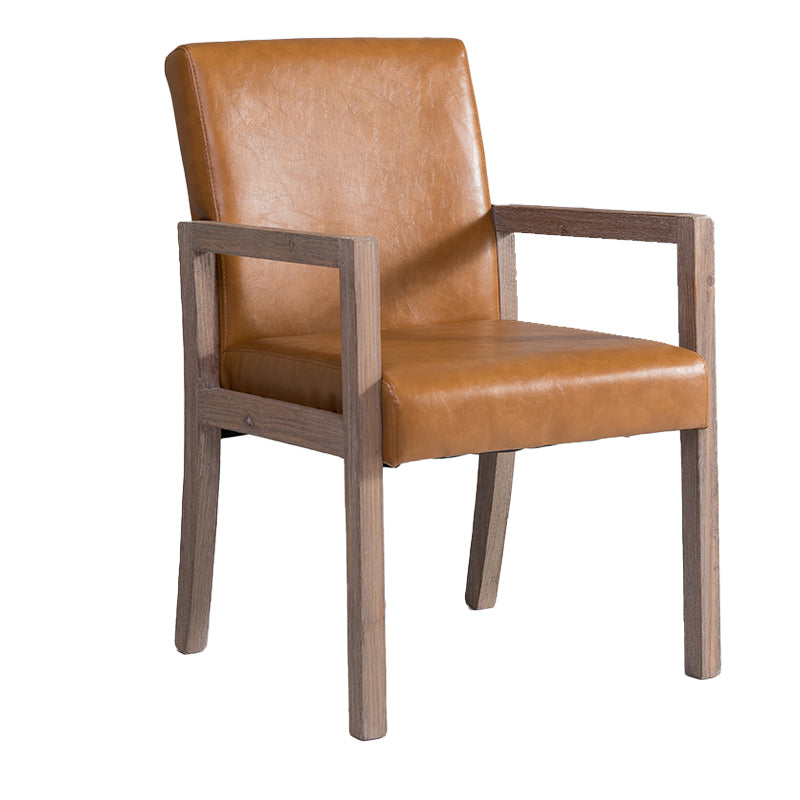 Country Style Arm Chair Solid Back Upholstered Dining Single Armchair Orange Clearhalo ' kitchen&dining_furn' 'Dining Chairs' 'Dining Tables & Seating' 'dining_chair' 'furn' 'furn_dining_chair' 'Furniture' 'furniture_dining_chair' 'Kitchen & Dining Furniture' 'kitchen' 3910731