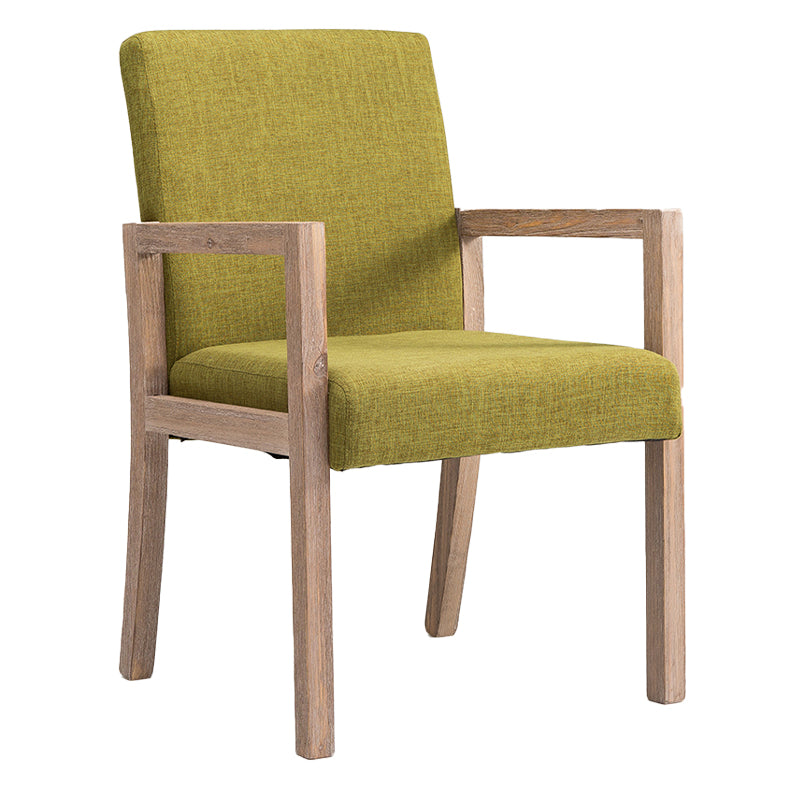 Country Style Arm Chair Solid Back Upholstered Dining Single Armchair Olive Green Clearhalo ' kitchen&dining_furn' 'Dining Chairs' 'Dining Tables & Seating' 'dining_chair' 'furn' 'furn_dining_chair' 'Furniture' 'furniture_dining_chair' 'Kitchen & Dining Furniture' 'kitchen' 3910736