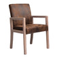 Country Style Arm Chair Solid Back Upholstered Dining Single Armchair Brown Clearhalo ' kitchen&dining_furn' 'Dining Chairs' 'Dining Tables & Seating' 'dining_chair' 'furn' 'furn_dining_chair' 'Furniture' 'furniture_dining_chair' 'Kitchen & Dining Furniture' 'kitchen' 3910743