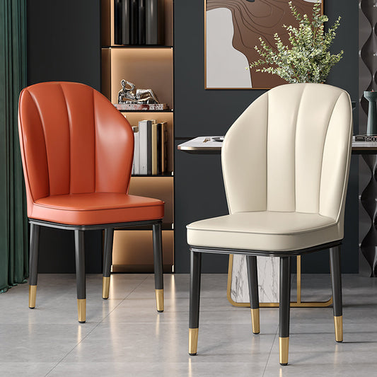 Contemporary Metal Side Chair Dining Room Armless Cushion Wingback Chair Clearhalo ' kitchen&dining_furn' 'Dining Chairs' 'Dining Tables & Seating' 'dining_chair' 'furn' 'furn_dining_chair' 'Furniture' 'furniture_dining_chair' 'Kitchen & Dining Furniture' 'kitchen' 3910748
