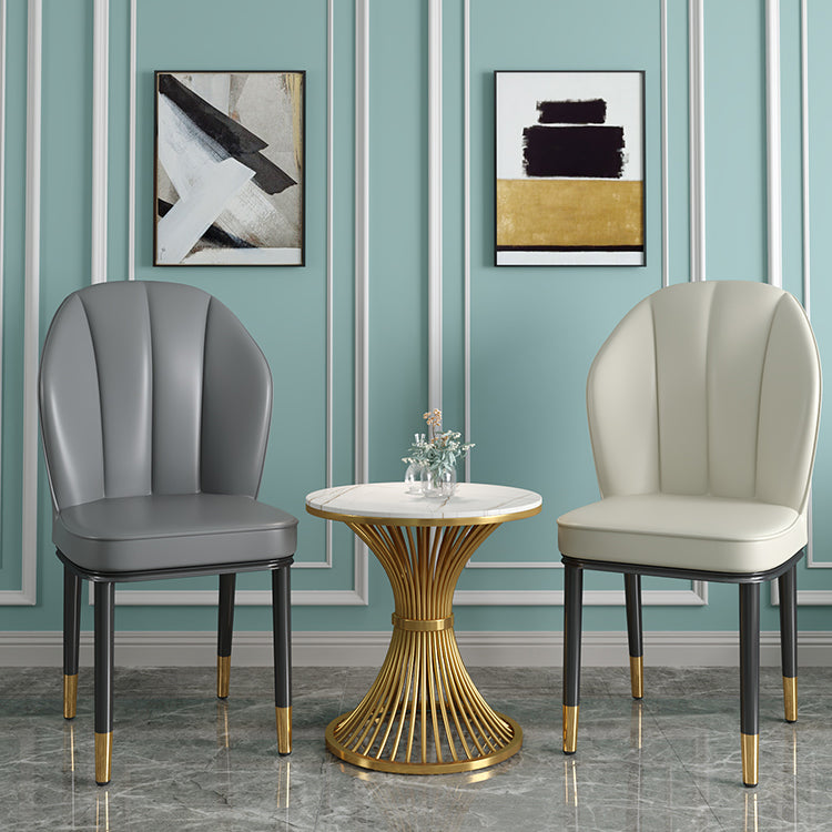 Contemporary Metal Side Chair Dining Room Armless Cushion Wingback Chair Clearhalo ' kitchen&dining_furn' 'Dining Chairs' 'Dining Tables & Seating' 'dining_chair' 'furn' 'furn_dining_chair' 'Furniture' 'furniture_dining_chair' 'Kitchen & Dining Furniture' 'kitchen' 3910753