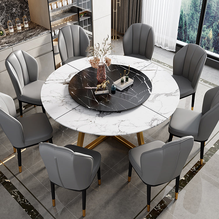Contemporary Metal Side Chair Dining Room Armless Cushion Wingback Chair Clearhalo ' kitchen&dining_furn' 'Dining Chairs' 'Dining Tables & Seating' 'dining_chair' 'furn' 'furn_dining_chair' 'Furniture' 'furniture_dining_chair' 'Kitchen & Dining Furniture' 'kitchen' 3910754