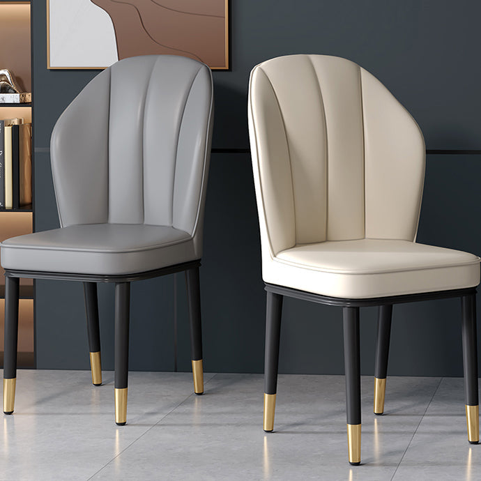 Contemporary Metal Side Chair Dining Room Armless Cushion Wingback Chair Clearhalo ' kitchen&dining_furn' 'Dining Chairs' 'Dining Tables & Seating' 'dining_chair' 'furn' 'furn_dining_chair' 'Furniture' 'furniture_dining_chair' 'Kitchen & Dining Furniture' 'kitchen' 3910760