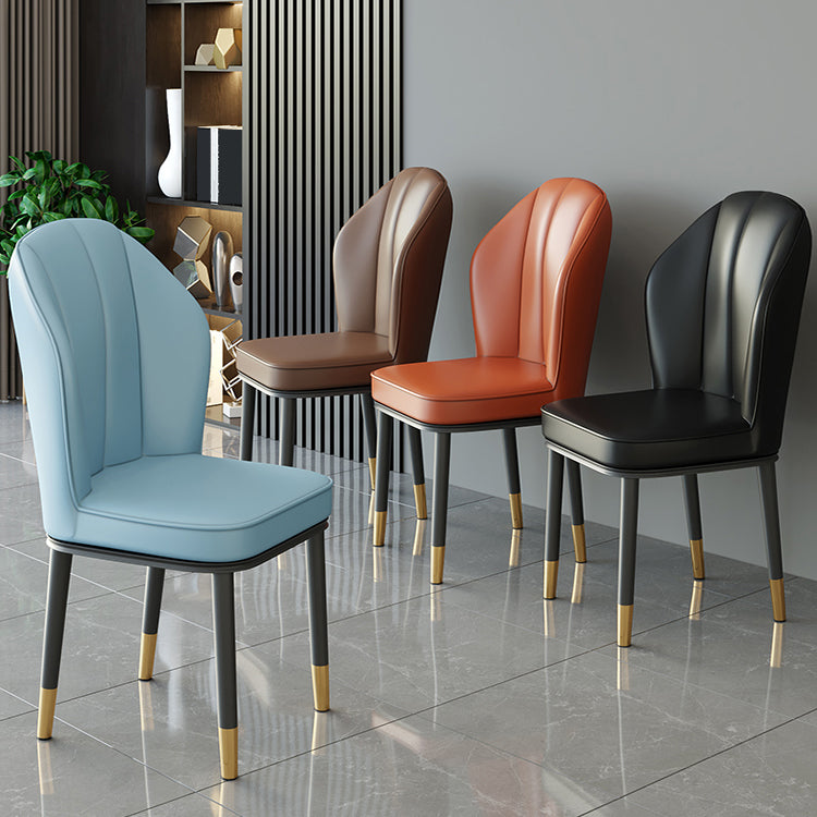 Contemporary Metal Side Chair Dining Room Armless Cushion Wingback Chair Clearhalo ' kitchen&dining_furn' 'Dining Chairs' 'Dining Tables & Seating' 'dining_chair' 'furn' 'furn_dining_chair' 'Furniture' 'furniture_dining_chair' 'Kitchen & Dining Furniture' 'kitchen' 3910762