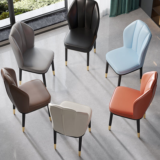 Contemporary Metal Side Chair Dining Room Armless Cushion Wingback Chair Clearhalo ' kitchen&dining_furn' 'Dining Chairs' 'Dining Tables & Seating' 'dining_chair' 'furn' 'furn_dining_chair' 'Furniture' 'furniture_dining_chair' 'Kitchen & Dining Furniture' 'kitchen' 3910766