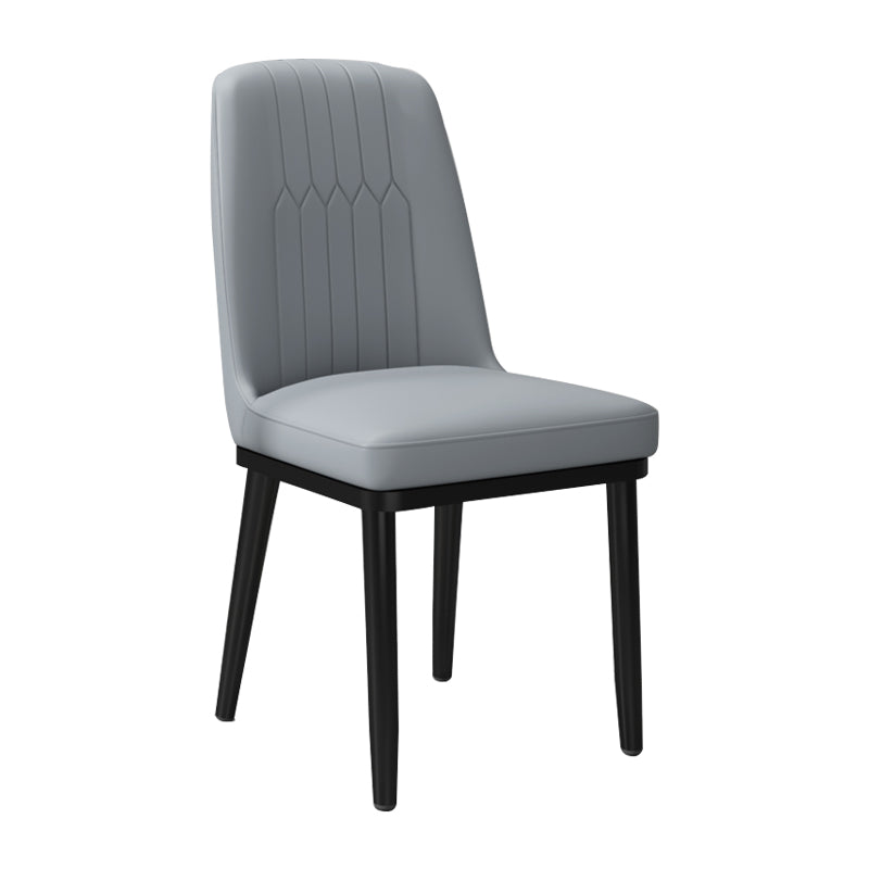 Contemporary Metal Side Chair Dining Room Armless Cushion Wingback Chair Grey 1 Piece Clearhalo ' kitchen&dining_furn' 'Dining Chairs' 'Dining Tables & Seating' 'dining_chair' 'furn' 'furn_dining_chair' 'Furniture' 'furniture_dining_chair' 'Kitchen & Dining Furniture' 'kitchen' 3910795