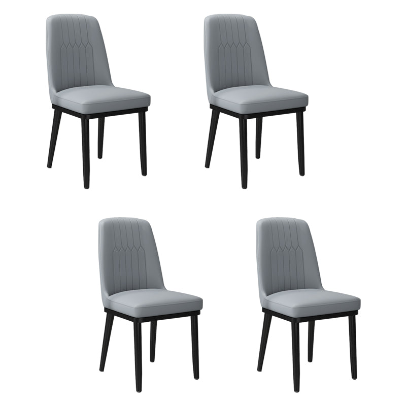 Contemporary Metal Side Chair Dining Room Armless Cushion Wingback Chair Grey 4 Piece Set Clearhalo ' kitchen&dining_furn' 'Dining Chairs' 'Dining Tables & Seating' 'dining_chair' 'furn' 'furn_dining_chair' 'Furniture' 'furniture_dining_chair' 'Kitchen & Dining Furniture' 'kitchen' 3910797