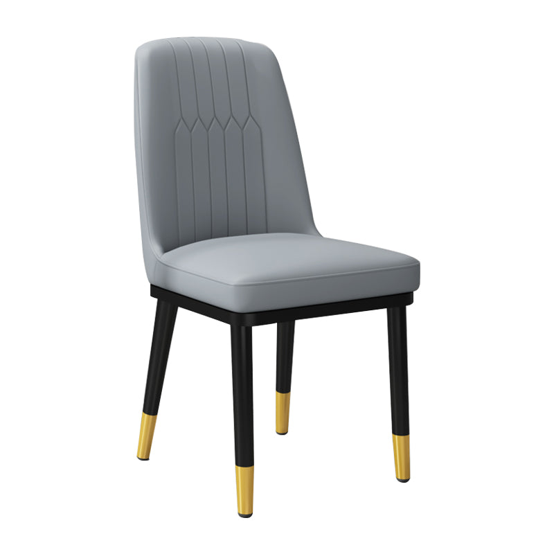 Contemporary Metal Side Chair Dining Room Armless Cushion Wingback Chair Light Gray 1 Piece Clearhalo ' kitchen&dining_furn' 'Dining Chairs' 'Dining Tables & Seating' 'dining_chair' 'furn' 'furn_dining_chair' 'Furniture' 'furniture_dining_chair' 'Kitchen & Dining Furniture' 'kitchen' 3910798