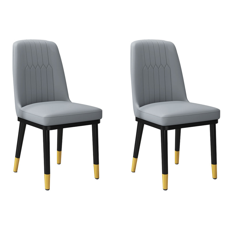 Contemporary Metal Side Chair Dining Room Armless Cushion Wingback Chair Light Gray 2 Piece Set Clearhalo ' kitchen&dining_furn' 'Dining Chairs' 'Dining Tables & Seating' 'dining_chair' 'furn' 'furn_dining_chair' 'Furniture' 'furniture_dining_chair' 'Kitchen & Dining Furniture' 'kitchen' 3910799