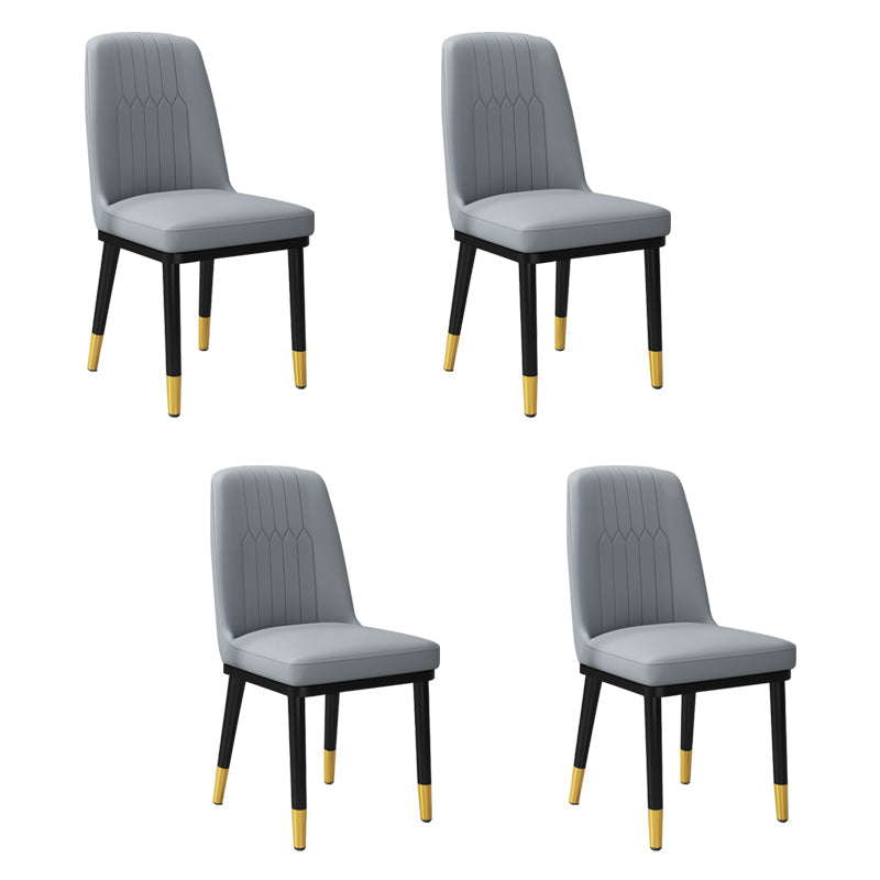 Contemporary Metal Side Chair Dining Room Armless Cushion Wingback Chair Light Gray 4 Piece Set Clearhalo ' kitchen&dining_furn' 'Dining Chairs' 'Dining Tables & Seating' 'dining_chair' 'furn' 'furn_dining_chair' 'Furniture' 'furniture_dining_chair' 'Kitchen & Dining Furniture' 'kitchen' 3910800