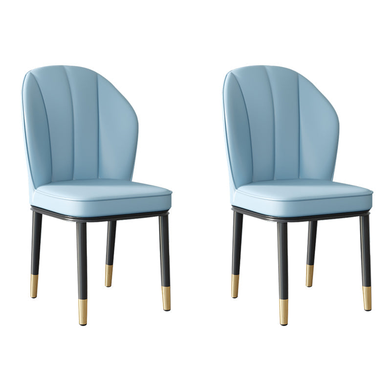 Contemporary Metal Side Chair Dining Room Armless Cushion Wingback Chair Light Blue 2 Piece Set Clearhalo ' kitchen&dining_furn' 'Dining Chairs' 'Dining Tables & Seating' 'dining_chair' 'furn' 'furn_dining_chair' 'Furniture' 'furniture_dining_chair' 'Kitchen & Dining Furniture' 'kitchen' 3910802