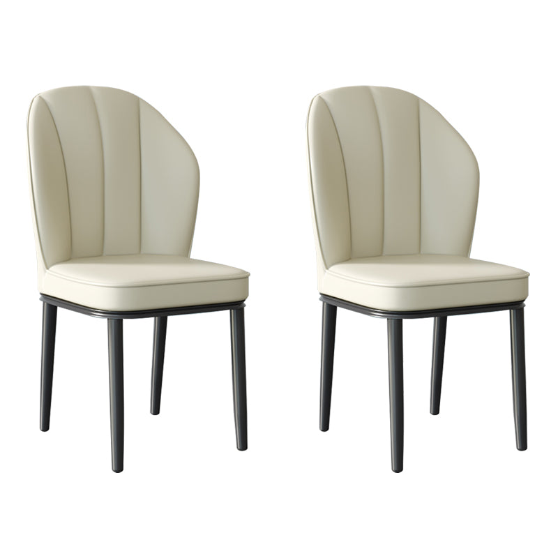 Contemporary Metal Side Chair Dining Room Armless Cushion Wingback Chair Beige 2 Piece Set Clearhalo ' kitchen&dining_furn' 'Dining Chairs' 'Dining Tables & Seating' 'dining_chair' 'furn' 'furn_dining_chair' 'Furniture' 'furniture_dining_chair' 'Kitchen & Dining Furniture' 'kitchen' 3910814