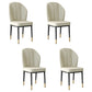 Contemporary Metal Side Chair Dining Room Armless Cushion Wingback Chair Off-White 4 Piece Set Clearhalo ' kitchen&dining_furn' 'Dining Chairs' 'Dining Tables & Seating' 'dining_chair' 'furn' 'furn_dining_chair' 'Furniture' 'furniture_dining_chair' 'Kitchen & Dining Furniture' 'kitchen' 3910818