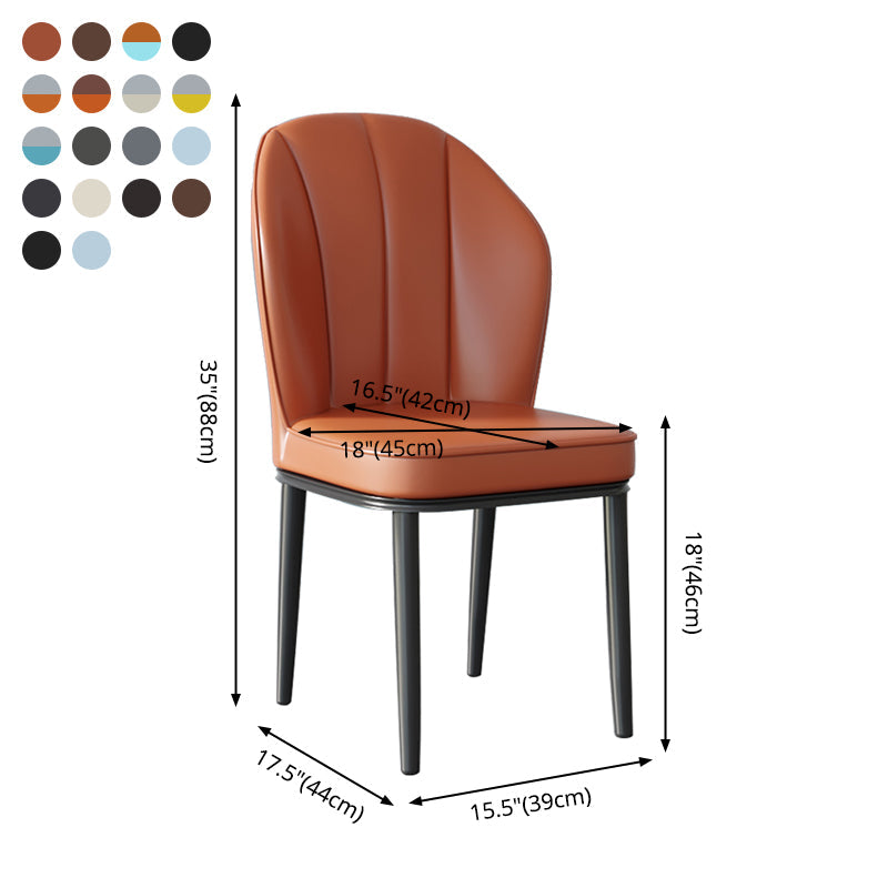 Contemporary Metal Side Chair Dining Room Armless Cushion Wingback Chair Clearhalo ' kitchen&dining_furn' 'Dining Chairs' 'Dining Tables & Seating' 'dining_chair' 'furn' 'furn_dining_chair' 'Furniture' 'furniture_dining_chair' 'Kitchen & Dining Furniture' 'kitchen' 3910819