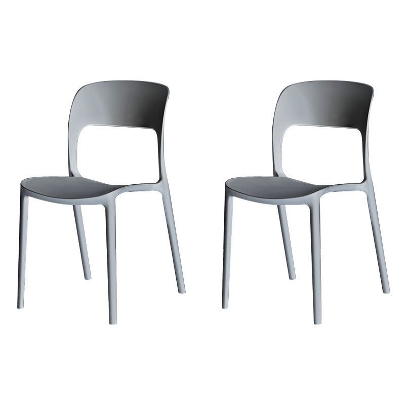 Contemporary Plastic Dining Room Chairs Open Back Dining Side Chair for Restaurant Use Grey 2 Piece Set Clearhalo ' kitchen&dining_furn' 'Dining Chairs' 'Dining Tables & Seating' 'dining_chair' 'furn' 'furn_dining_chair' 'Furniture' 'furniture_dining_chair' 'Kitchen & Dining Furniture' 'kitchen' 3910821