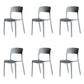 Contemporary Plastic Dining Room Chairs Open Back Dining Side Chair for Restaurant Use Grey 6 Piece Set Clearhalo ' kitchen&dining_furn' 'Dining Chairs' 'Dining Tables & Seating' 'dining_chair' 'furn' 'furn_dining_chair' 'Furniture' 'furniture_dining_chair' 'Kitchen & Dining Furniture' 'kitchen' 3910824