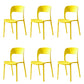 Contemporary Plastic Dining Room Chairs Open Back Dining Side Chair for Restaurant Use Yellow 6 Piece Set Clearhalo ' kitchen&dining_furn' 'Dining Chairs' 'Dining Tables & Seating' 'dining_chair' 'furn' 'furn_dining_chair' 'Furniture' 'furniture_dining_chair' 'Kitchen & Dining Furniture' 'kitchen' 3910830