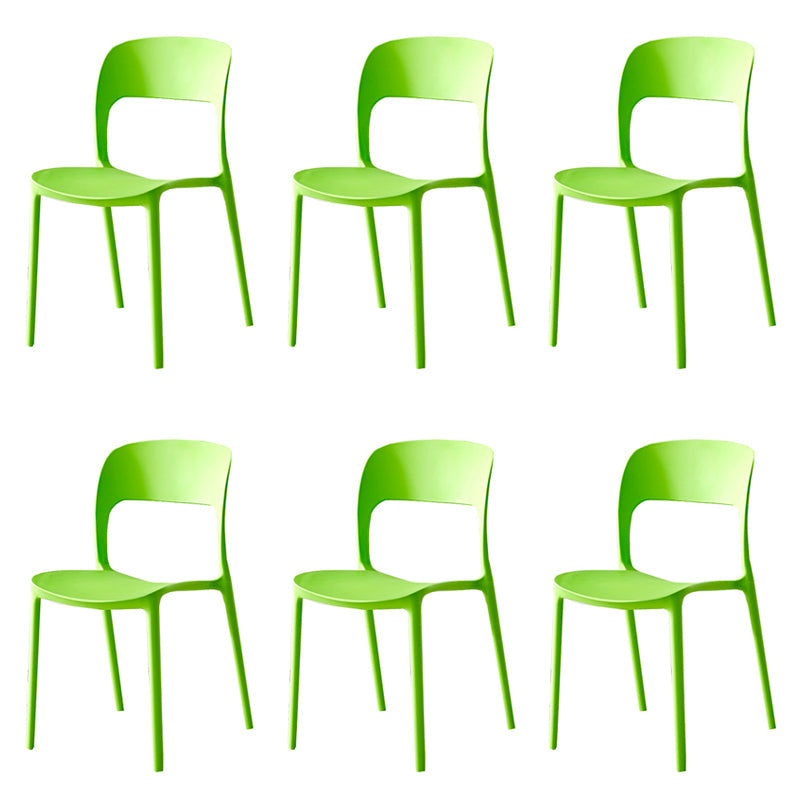 Contemporary Plastic Dining Room Chairs Open Back Dining Side Chair for Restaurant Use Green 6 Piece Set Clearhalo ' kitchen&dining_furn' 'Dining Chairs' 'Dining Tables & Seating' 'dining_chair' 'furn' 'furn_dining_chair' 'Furniture' 'furniture_dining_chair' 'Kitchen & Dining Furniture' 'kitchen' 3910835