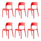 Contemporary Plastic Dining Room Chairs Open Back Dining Side Chair for Restaurant Use Red 6 Piece Set Clearhalo ' kitchen&dining_furn' 'Dining Chairs' 'Dining Tables & Seating' 'dining_chair' 'furn' 'furn_dining_chair' 'Furniture' 'furniture_dining_chair' 'Kitchen & Dining Furniture' 'kitchen' 3910841