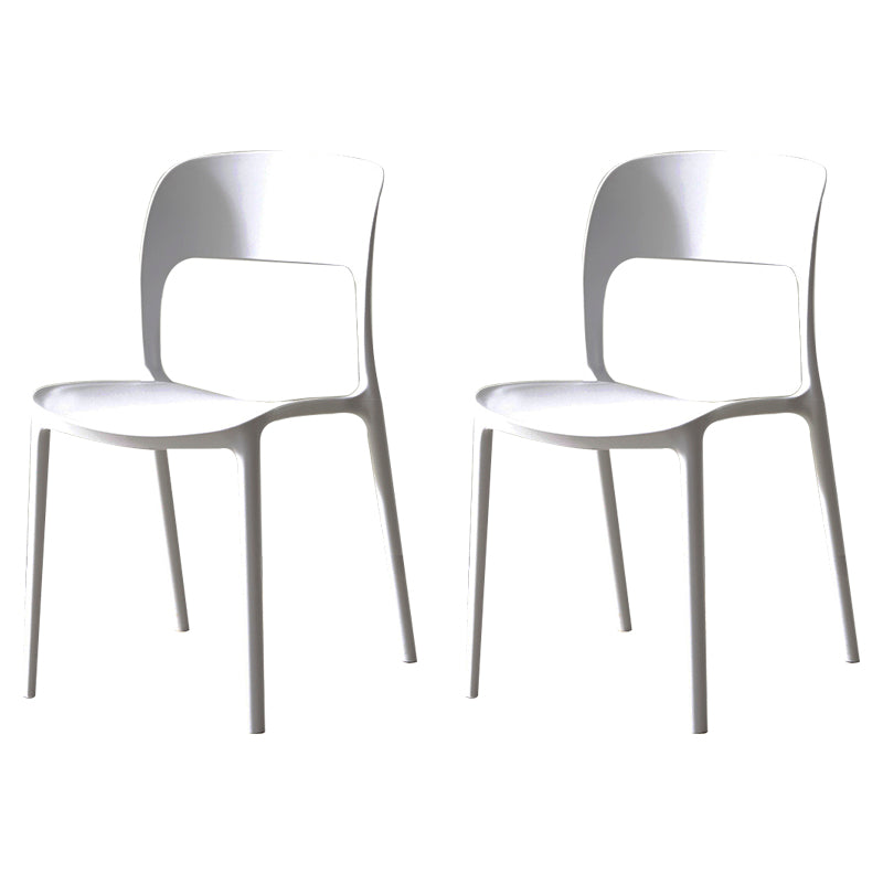 Contemporary Plastic Dining Room Chairs Open Back Dining Side Chair for Restaurant Use White 2 Piece Set Clearhalo ' kitchen&dining_furn' 'Dining Chairs' 'Dining Tables & Seating' 'dining_chair' 'furn' 'furn_dining_chair' 'Furniture' 'furniture_dining_chair' 'Kitchen & Dining Furniture' 'kitchen' 3910845