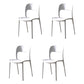 Contemporary Plastic Dining Room Chairs Open Back Dining Side Chair for Restaurant Use White 4 Piece Set Clearhalo ' kitchen&dining_furn' 'Dining Chairs' 'Dining Tables & Seating' 'dining_chair' 'furn' 'furn_dining_chair' 'Furniture' 'furniture_dining_chair' 'Kitchen & Dining Furniture' 'kitchen' 3910846