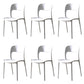 Contemporary Plastic Dining Room Chairs Open Back Dining Side Chair for Restaurant Use White 6 Piece Set Clearhalo ' kitchen&dining_furn' 'Dining Chairs' 'Dining Tables & Seating' 'dining_chair' 'furn' 'furn_dining_chair' 'Furniture' 'furniture_dining_chair' 'Kitchen & Dining Furniture' 'kitchen' 3910847
