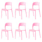 Contemporary Plastic Dining Room Chairs Open Back Dining Side Chair for Restaurant Use Pink 6 Piece Set Clearhalo ' kitchen&dining_furn' 'Dining Chairs' 'Dining Tables & Seating' 'dining_chair' 'furn' 'furn_dining_chair' 'Furniture' 'furniture_dining_chair' 'Kitchen & Dining Furniture' 'kitchen' 3910850