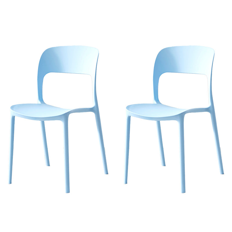 Contemporary Plastic Dining Room Chairs Open Back Dining Side Chair for Restaurant Use Blue 2 Piece Set Clearhalo ' kitchen&dining_furn' 'Dining Chairs' 'Dining Tables & Seating' 'dining_chair' 'furn' 'furn_dining_chair' 'Furniture' 'furniture_dining_chair' 'Kitchen & Dining Furniture' 'kitchen' 3910851