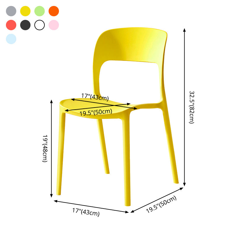 Contemporary Plastic Dining Room Chairs Open Back Dining Side Chair for Restaurant Use Clearhalo ' kitchen&dining_furn' 'Dining Chairs' 'Dining Tables & Seating' 'dining_chair' 'furn' 'furn_dining_chair' 'Furniture' 'furniture_dining_chair' 'Kitchen & Dining Furniture' 'kitchen' 3910854