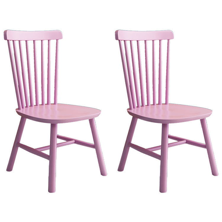 Modern Style Wooden Dining Chair Dining Armless Chair for Kitchen (Set of 2) Pink Clearhalo ' kitchen&dining_furn' 'Dining Chairs' 'Dining Tables & Seating' 'dining_chair' 'Furniture' 'furniture_dining_chair' 'Kitchen & Dining Furniture' 'kitchen' 3910857