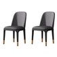Contemporary Metal Dining Room Chairs Leather Dining Armless Chairs for Restaurant Dark Gray 2 Piece Set Black Gold Clearhalo ' kitchen&dining_furn' 'Dining Chairs' 'Dining Tables & Seating' 'dining_chair' 'furn' 'furn_dining_chair' 'Furniture' 'furniture_dining_chair' 'Kitchen & Dining Furniture' 'kitchen' 3910876