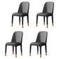 Contemporary Metal Dining Room Chairs Leather Dining Armless Chairs for Restaurant Dark Gray 4 Piece Set Black Gold Clearhalo ' kitchen&dining_furn' 'Dining Chairs' 'Dining Tables & Seating' 'dining_chair' 'furn' 'furn_dining_chair' 'Furniture' 'furniture_dining_chair' 'Kitchen & Dining Furniture' 'kitchen' 3910877