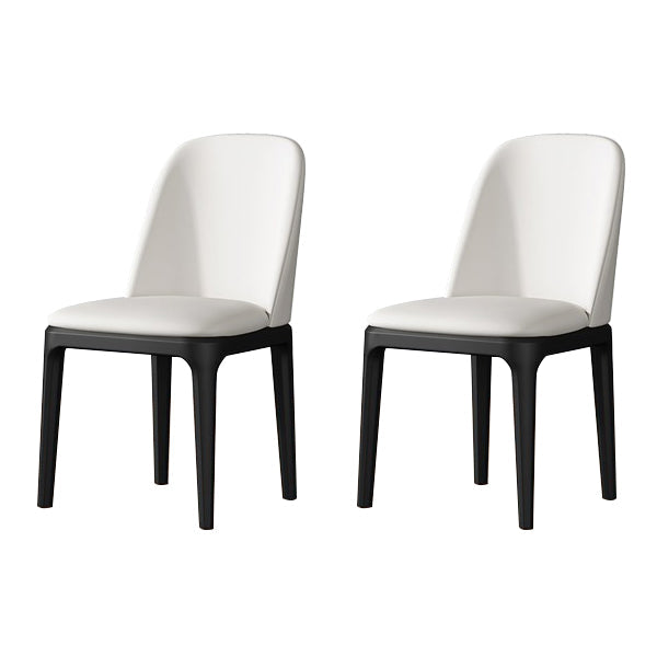Contemporary Metal Dining Room Chairs Leather Dining Armless Chairs for Restaurant White 2 Piece Set Black Clearhalo ' kitchen&dining_furn' 'Dining Chairs' 'Dining Tables & Seating' 'dining_chair' 'furn' 'furn_dining_chair' 'Furniture' 'furniture_dining_chair' 'Kitchen & Dining Furniture' 'kitchen' 3910879
