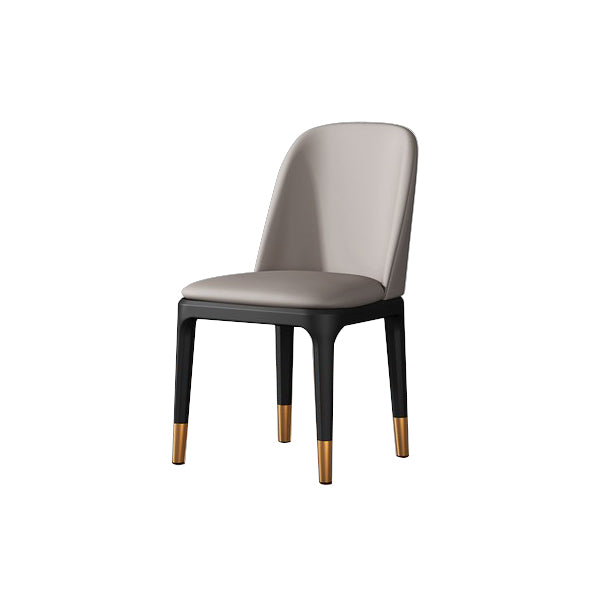 Contemporary Metal Dining Room Chairs Leather Dining Armless Chairs for Restaurant Light Gray 1 Piece Black Gold Clearhalo ' kitchen&dining_furn' 'Dining Chairs' 'Dining Tables & Seating' 'dining_chair' 'furn' 'furn_dining_chair' 'Furniture' 'furniture_dining_chair' 'Kitchen & Dining Furniture' 'kitchen' 3910880