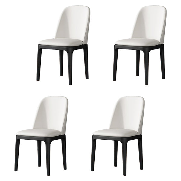 Contemporary Metal Dining Room Chairs Leather Dining Armless Chairs for Restaurant White 4 Piece Set Black Clearhalo ' kitchen&dining_furn' 'Dining Chairs' 'Dining Tables & Seating' 'dining_chair' 'furn' 'furn_dining_chair' 'Furniture' 'furniture_dining_chair' 'Kitchen & Dining Furniture' 'kitchen' 3910881