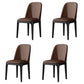 Contemporary Metal Dining Room Chairs Leather Dining Armless Chairs for Restaurant Dark Brown 4 Piece Set Black Clearhalo ' kitchen&dining_furn' 'Dining Chairs' 'Dining Tables & Seating' 'dining_chair' 'furn' 'furn_dining_chair' 'Furniture' 'furniture_dining_chair' 'Kitchen & Dining Furniture' 'kitchen' 3910887