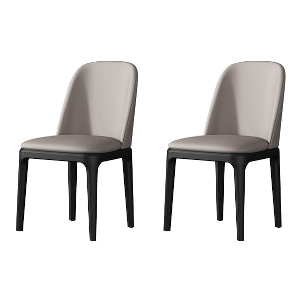 Contemporary Metal Dining Room Chairs Leather Dining Armless Chairs for Restaurant Light Gray 2 Piece Set Black Clearhalo ' kitchen&dining_furn' 'Dining Chairs' 'Dining Tables & Seating' 'dining_chair' 'furn' 'furn_dining_chair' 'Furniture' 'furniture_dining_chair' 'Kitchen & Dining Furniture' 'kitchen' 3910891