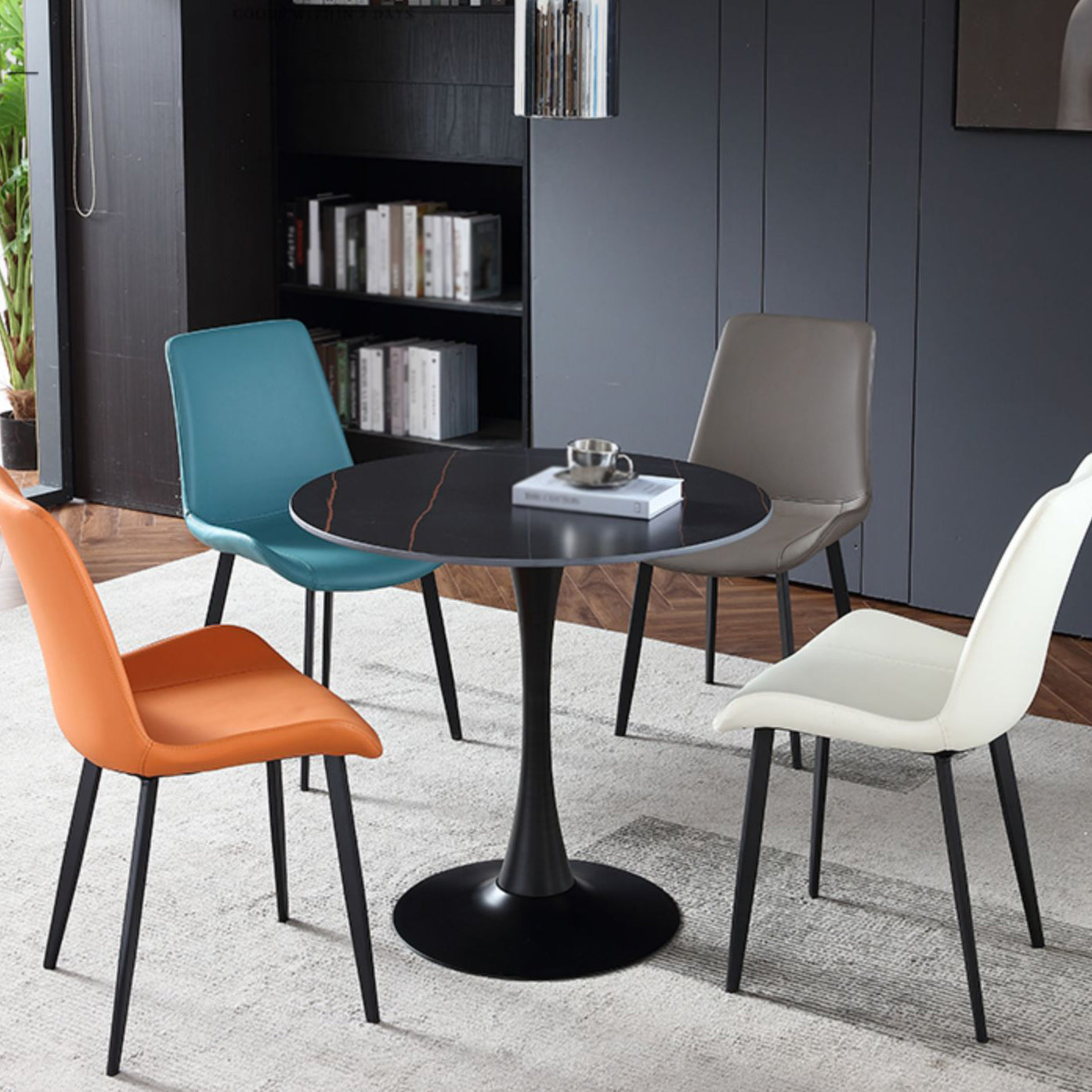 Modern Style Dining Table Round Sintered Stone Dining Table for Home Use Clearhalo ' dining_table' 'Dining Tables & Seating' 'Dining Tables' 'furn' 'furn_dining_table' 'Furniture' 'furniture_dining_table' 'Kitchen & Dining Furniture' 'kitchen&dining_furn' 'kitchen' 'kitchen_dining_table' 3922658